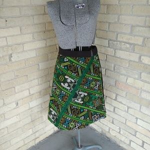 Green Cotton Guatemalan Wrap Skirt